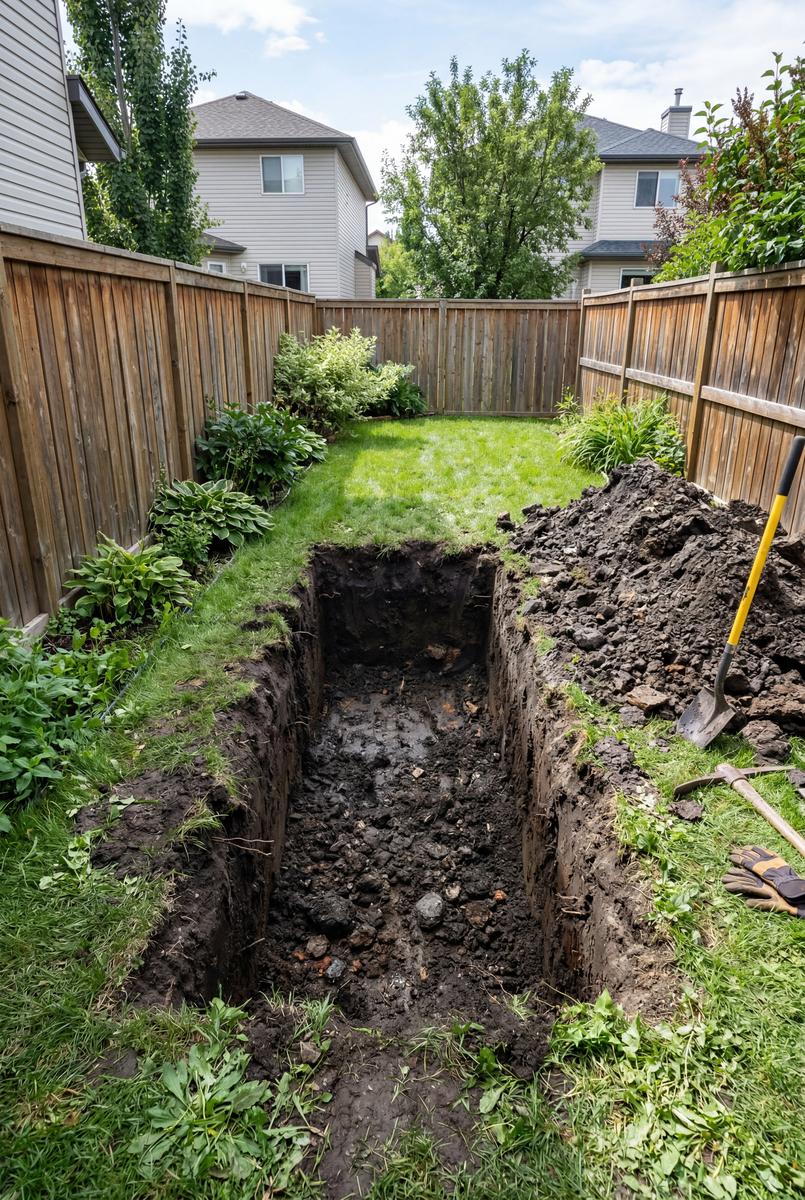 Backfill and compaction around a residential foundation in Edmonton